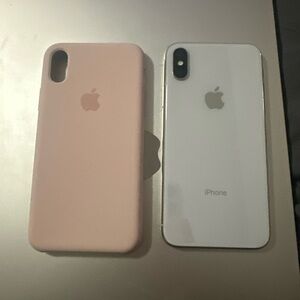 Apple iPhone X with Pink Case